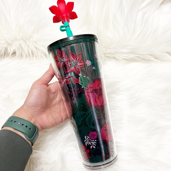 Starbucks • 2022 Holiday Pointsetta Straw Topper 24oz. Tumbler - Picture 6 of 7